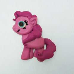 Size: 547x550 | Tagged: safe, anonymous artist, derpibooru exclusive, derpibooru import, pinkie pie, earth pony, pony, clay, craft, handmade, polymer clay, sculpture, solo, traditional art