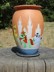 Size: 774x1032 | Tagged: safe, artist:malte279, pony, unicorn, clay, craft, czequestria, czequestria 2019, jar, king, ponified, prague, vase