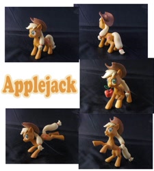 Size: 848x943 | Tagged: safe, artist:claypita, derpibooru import, applejack, earth pony, pony, apple, clay, cowboy hat, craft, female, food, hat, mare, photo, sculpture, solo, traditional art