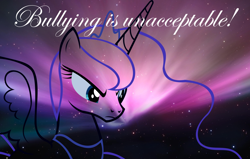 Size: 1280x815 | Tagged: safe, princess luna, alicorn, pony, bully, bullying, female, image macro, luna is not amused, mare, solo, text