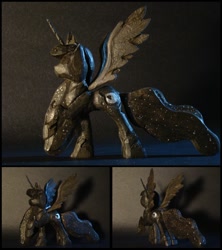 Size: 1024x1155 | Tagged: safe, artist:xofox, princess luna, alicorn, pony, photo, sculpture, solo, traditional art, wood