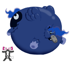 Size: 900x777 | Tagged: safe, artist:tofer18, princess luna, alicorn, pony, balloon, helium, inflated wings, inflation, solo