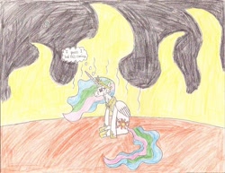 Size: 826x637 | Tagged: safe, artist:bronyhaterslayer, princess celestia, alicorn, pony, female, horn, mare, solo, sun