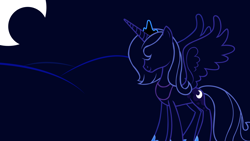 Size: 1920x1080 | Tagged: dead source, safe, artist:coldbrony, princess luna, alicorn, pony, s1 luna, solo, wallpaper