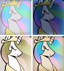 Size: 1752x1926 | Tagged: safe, artist:retro melon, princess celestia, alicorn, pony, andy warhol, modern art, pop art, roy lichtenstein, style emulation