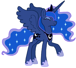 Size: 769x693 | Tagged: safe, artist:heartinarosebud, princess luna, alicorn, pony, eyes closed, simple background, solo