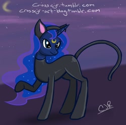 Size: 732x729 | Tagged: source needed, safe, artist:crosscjr, princess luna, alicorn, pony, 30 minute art challenge, catsuit, costume, luna (sailor moon), sailor moon, solo