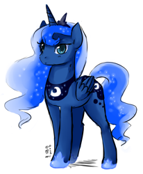 Size: 700x850 | Tagged: safe, artist:chinad011, princess luna, alicorn, pony, female, horn, mare, simple background, solo, white background