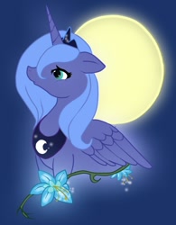 Size: 600x769 | Tagged: safe, artist:cleventine, princess luna, alicorn, pony, female, horn, mare, simple background, solo