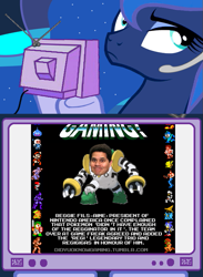 Size: 563x769 | Tagged: safe, princess luna, alicorn, pony, exploitable meme, gamer luna, meme, parody, pokémon, reggie fils-aime, tv meme