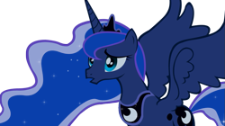 Size: 957x536 | Tagged: safe, artist:tezitikil, princess luna, alicorn, pony, female, horn, mare, simple background, solo