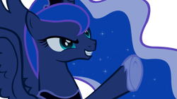 Size: 957x535 | Tagged: safe, artist:tezitikil, princess luna, alicorn, pony, female, horn, mare, simple background, solo