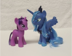 Size: 502x389 | Tagged: safe, artist:modern-warmare, princess luna, twilight sparkle, pony, brushable, custom, irl, photo, toy