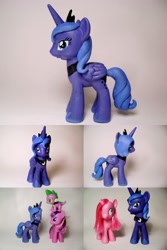 Size: 700x1050 | Tagged: safe, artist:oak23, pinkie pie, princess luna, spike, twilight sparkle, pony, brushable, custom, irl, photo, pinkamena diane pie, s1 luna, toy