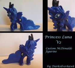 Size: 2200x2000 | Tagged: safe, artist:darksilverhawk, princess luna, pony, custom, irl, mcdonald's, photo, solo, toy