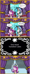 Size: 568x1408 | Tagged: safe, artist:mangameister, princess cadance, princess celestia, alicorn, pony, the crystal empire, comic, crystal empire, hand puppet, pony puppet theater, puppet, reassigned to antarctica