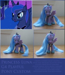 Size: 800x915 | Tagged: safe, artist:psychotaryin, princess luna, pony, brushable, custom, irl, photo, solo, toy