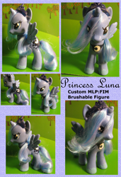 Size: 2760x4037 | Tagged: safe, artist:merriweather-flight, princess luna, pony, brushable, custom, irl, photo, solo, toy