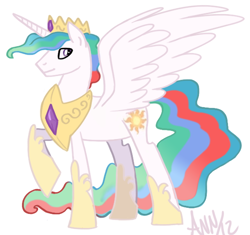 Size: 578x544 | Tagged: safe, artist:theraspberryfox, prince solaris, princess celestia, alicorn, pony, rule 63, solo