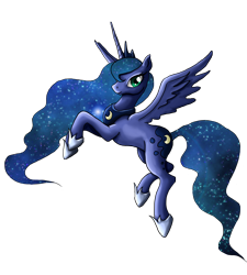 Size: 3000x3333 | Tagged: safe, artist:laffy-taffy247, princess luna, alicorn, pony, flying, simple background, solo