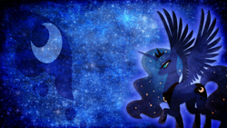 Size: 1366x768 | Tagged: safe, artist:jmanzor, princess luna, alicorn, pony, cutie mark, raised hoof, solo, vector, wallpaper