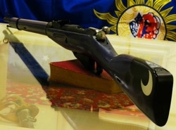 Size: 1000x738 | Tagged: safe, princess luna, custom, gun, gunified, irl, mosin nagant, my little arsenal, russian, why