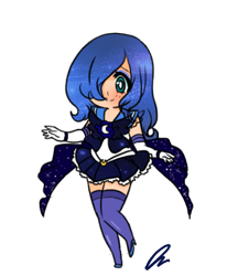 Size: 363x420 | Tagged: safe, artist:starvalerian, princess luna, humanized, sailor moon, simple background, solo