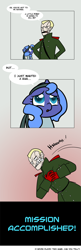 Size: 600x1859 | Tagged: safe, artist:egophiliac, princess luna, alicorn, pony, crossover, cute, heart attack, hnnng, konami, metal gear, mission accomplished, volgin