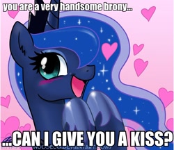 Size: 804x695 | Tagged: safe, artist:johnjoseco, princess luna, alicorn, pony, bronybait, image macro, pretty princess