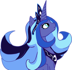 Size: 1730x1694 | Tagged: safe, artist:nekosammsi, princess luna, alicorn, pony, alternate hairstyle, crown, female, jewelry, regalia, simple background, solo