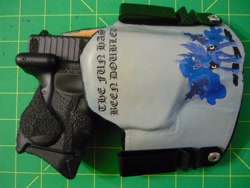 Size: 1600x1200 | Tagged: safe, artist:cyb3rwaste, princess luna, alicorn, pony, glock, gun, holster, my little arsenal, photo, pistol