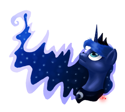 Size: 1000x900 | Tagged: dead source, safe, artist:abacusa, princess luna, alicorn, pony, bust, looking up, profile, simple background, solo