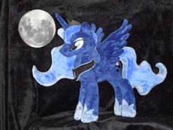 Size: 640x480 | Tagged: safe, artist:whitedove-creations, princess luna, irl, moon, photo, plushie, solo