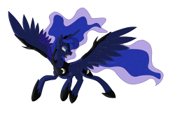 Size: 2338x1700 | Tagged: safe, artist:blacklal, princess luna, alicorn, pony, armor, simple background, solo, wing armor