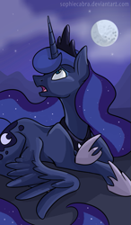 Size: 391x670 | Tagged: safe, artist:spainfischer, princess luna, alicorn, pony, female, horn, mare, moon, solo