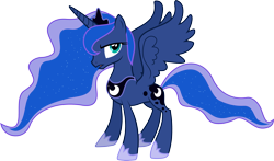 Size: 3547x2080 | Tagged: safe, artist:sulyo, princess luna, alicorn, pony, simple background, solo, transparent background, vector