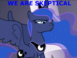 Size: 570x427 | Tagged: safe, edit, edited screencap, screencap, princess luna, alicorn, pony, the crystal empire, crystal empire, frown, image macro, skeptical, solo