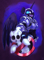 Size: 733x1000 | Tagged: safe, artist:atryl, nightmare moon, princess luna, anthro, ghost, ghostbusters