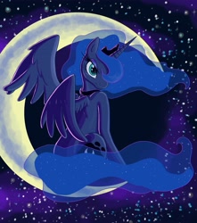 Size: 4500x5100 | Tagged: safe, artist:kcday, princess luna, alicorn, pony, absurd resolution, moon, solo