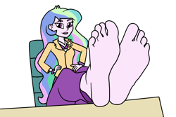 Size: 800x534 | Tagged: safe, artist:jaggerjack76, princess celestia, principal celestia, equestria girls, barefoot, feet, foot fetish, foot focus, solo