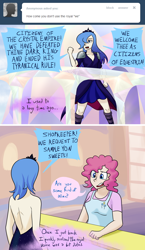 Size: 1280x2208 | Tagged: safe, artist:7nights, pinkie pie, princess luna, human, ask, ask human luna, comic, human luna, humanized, s1 luna, traditional royal canterlot voice