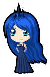 Size: 650x1000 | Tagged: safe, artist:zantyarz, princess luna, chibi, humanized, simple background, solo