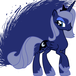 Size: 900x900 | Tagged: safe, artist:anon3mau5, princess luna, alicorn, pony, female, horn, mare, simple background, solo, white background