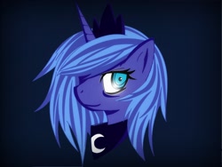 Size: 2640x1980 | Tagged: safe, artist:galaxyotter77, princess luna, alicorn, pony, bust, looking at you, portrait, profile, s1 luna, simple background, solo