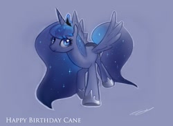 Size: 661x485 | Tagged: safe, artist:saurabhinator, princess luna, alicorn, pony, female, horn, mare, simple background, solo