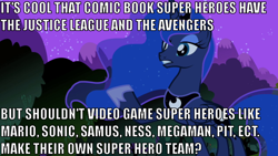 Size: 896x504 | Tagged: safe, princess luna, alicorn, pony, female, gamer luna, horn, image macro, mare, solo