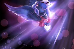 Size: 1280x856 | Tagged: safe, artist:llamaswithkatanas, princess luna, alicorn, pony, bust, eyes closed, profile, solo