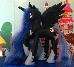 Size: 417x381 | Tagged: safe, artist:celestpapermoon, princess luna, pony, brushable, custom, irl, photo, solo, sugarcube corner, toy