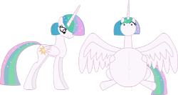 Size: 1223x653 | Tagged: safe, princess celestia, alicorn, pony, alternate hairstyle, preglestia, pregnant, simple background, transparent background, vector