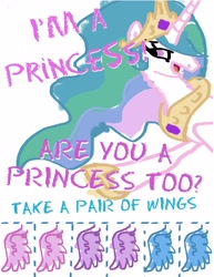 Size: 2561x3314 | Tagged: safe, artist:pixelkitties, princess celestia, alicorn, pony, flyer, i'm a princess are you a princess too?, solo, wings